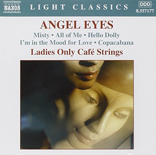 CD cover for “Angel Eyes” featuring a woman’s lips and pearl necklace.