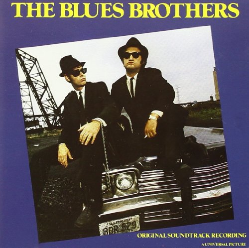 The Blues Brothers album cover featuring Jake and Elwood Blues with a car.