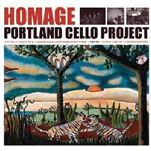 CD cover for Portland Cello Project’s “Homage” featuring painted tigers.