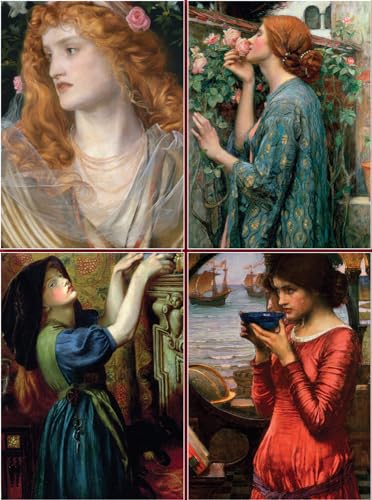 Set of Four Magnetic Notepads: Pre-Raphaelites : A Collection of Handy Notepads with Easy Magnetic Fastening, Contained Within a Decorative Box