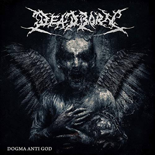 Dark album cover featuring a monstrous, winged figure with the band name "Deadborn".