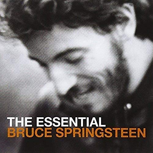 Black and white portrait of Bruce Springsteen, album cover art.
