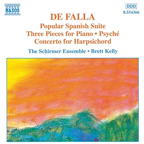 CD cover for De Falla’s music with abstract orange and green artwork.