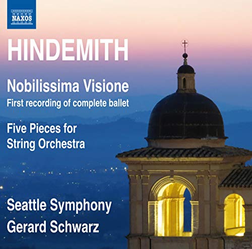 CD cover for Hindemith’s “Nobilissima Visione” featuring a church tower.