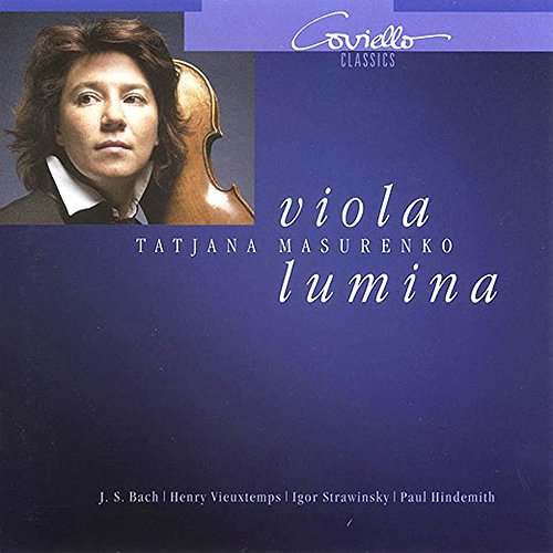 CD cover featuring violist Tatjana Masurenko and her instrument, “Lumina.”