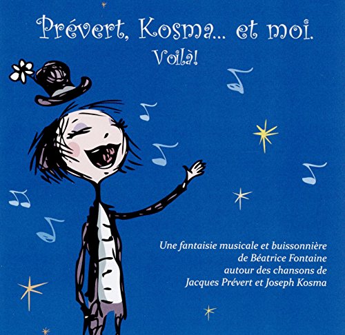 CD cover: illustrated boy with musical notes on a blue background.