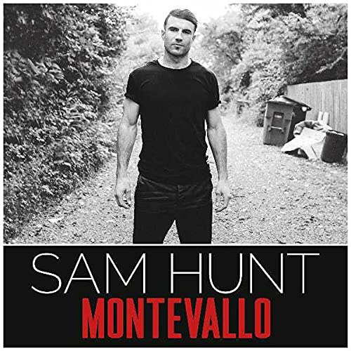 Sam Hunt album cover: black and white portrait with red text.