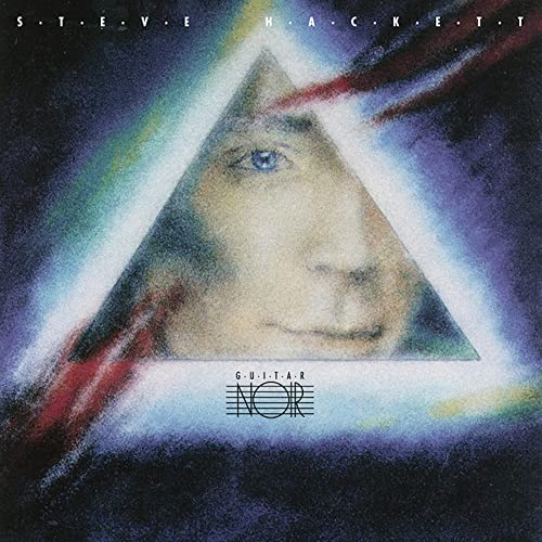 Album cover for Steve Hackett’s “Guitar Noir” featuring an eye within a triangle.