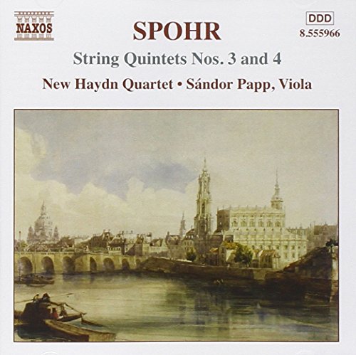 CD cover for Spohr’s String Quintets with a cityscape painting.