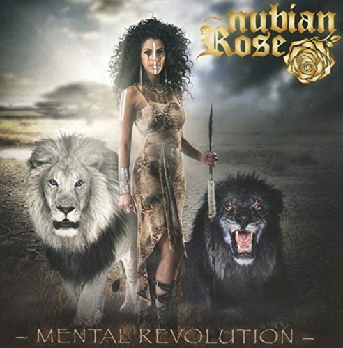 Woman with lions, album cover for Nubian Rose’s “Mental Revolution.”