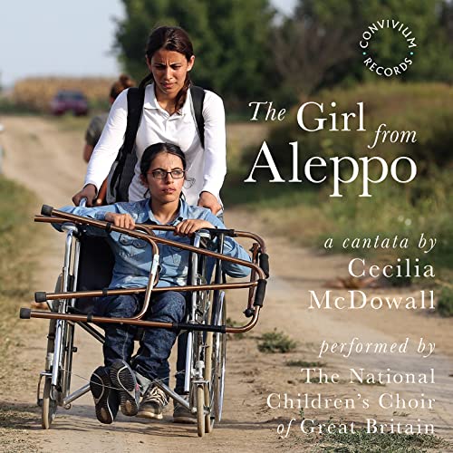 CD cover: two girls, one in a wheelchair, with text “The Girl from Aleppo.”