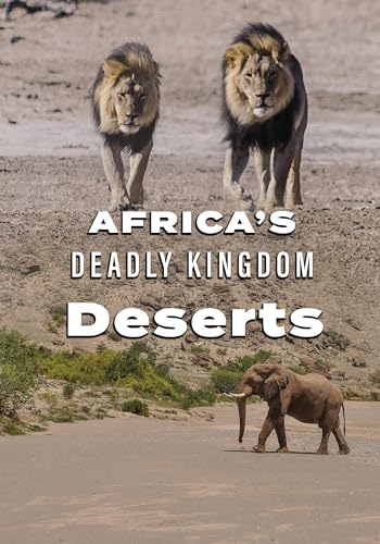 DVD cover featuring two lions and an elephant in a desert landscape.