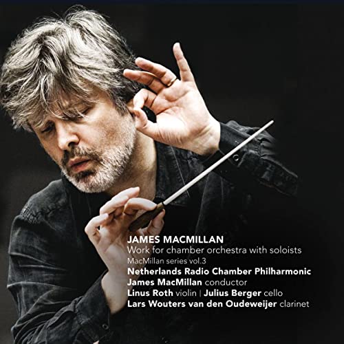 James MacMillan conducting, album cover for chamber orchestra music CD.