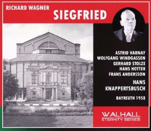 CD cover for Wagner’s “Siegfried” featuring a building and portrait.