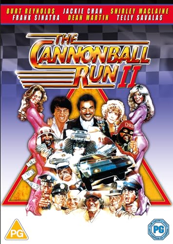 DVD cover for "Cannonball Run II" featuring a group of actors and cars.