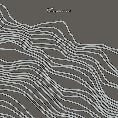 Uzeda album cover: gray background with abstract white line patterns.
