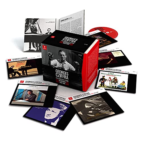 Georges Cziffra CD box set with pianist portrait and accompanying discs.
