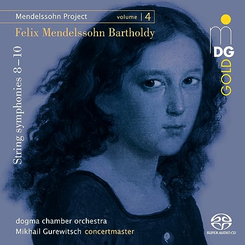 CD cover featuring a portrait of Felix Mendelssohn, blue tone.