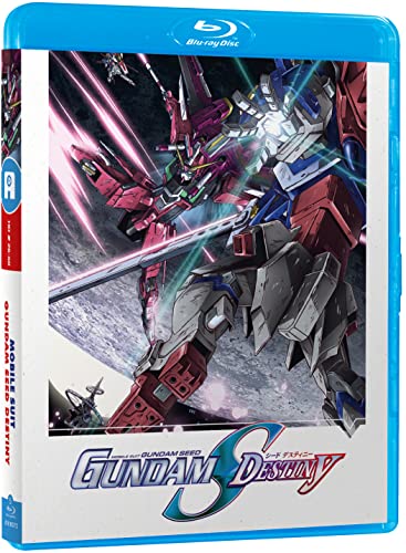 Blu-ray case for "Gundam Seed Destiny Part 2" featuring a red mobile suit.