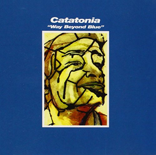 CD cover: abstract portrait in yellow and brown on blue background.
