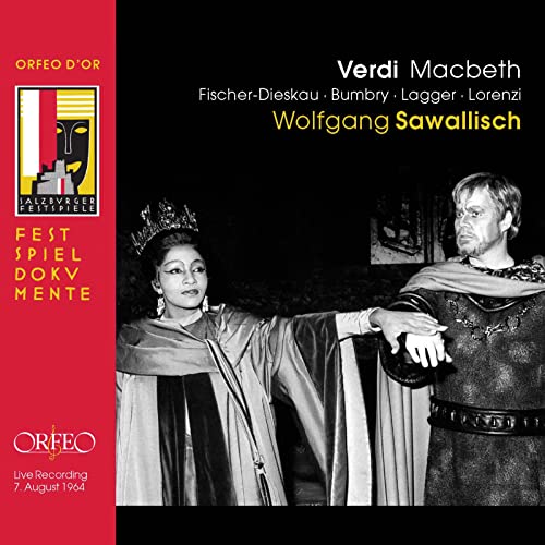 CD cover for Verdi’s Macbeth opera, featuring two performers in costume.