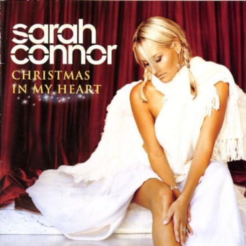 Sarah Connor album cover, “Christmas In My Heart”, woman in white.