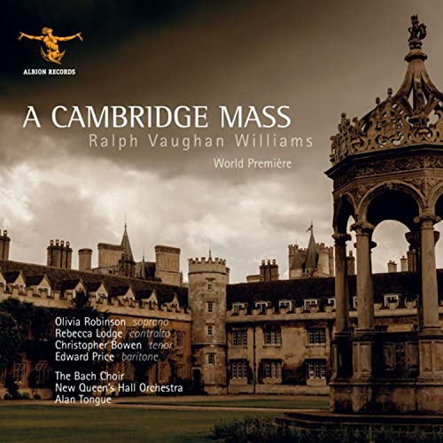 CD cover for Vaughan Williams’ “A Cambridge Mass” with a building image.