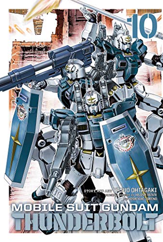 Cover of “Mobile Suit Gundam Thunderbolt 10” featuring blue and white mecha.