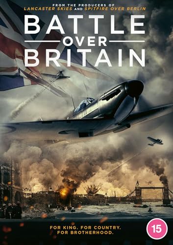 DVD cover for "Battle Over Britain" featuring a Spitfire aircraft and London.