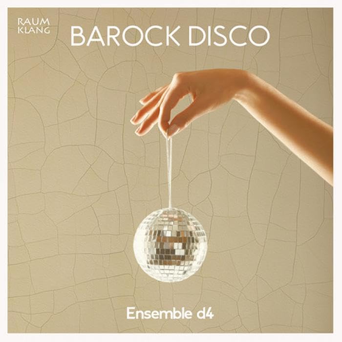CD cover: hand holding a disco ball against a cracked beige background.