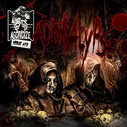 CD cover with hooded figures, skulls, and blood-splatter artwork.