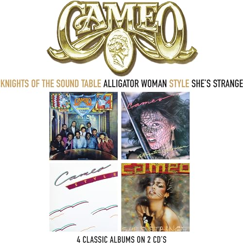 Cameo double CD with four album covers featuring band members and portraits.