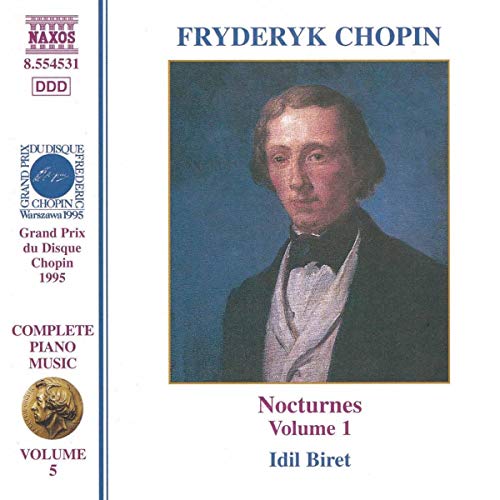 CD cover featuring a portrait of composer Frédéric Chopin and text details.