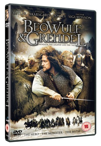 DVD cover for “Beowulf & Grendel” featuring Gerard Butler and battle scenes.