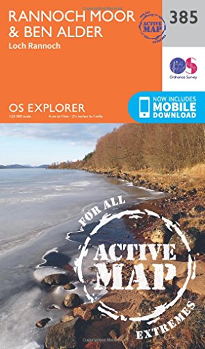 OS Explorer Map Active (385) Rannoch Moor and Ben Alder (OS Explorer Active Map)