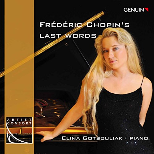 CD cover featuring pianist Elina Gotsouliak with a grand piano.