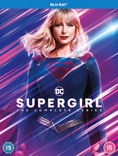 Supergirl in costume, Blu-ray cover with DC logo and series title.