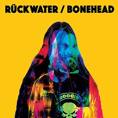 CD cover for Ruckwater's "Bonehead" featuring a colorful portrait of a bearded man.