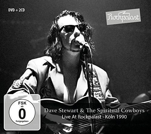 Black and white album cover featuring Dave Stewart singing into a microphone.