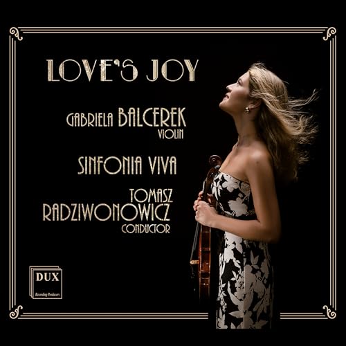 CD cover featuring violinist Gabriela Balcerek in a floral dress.