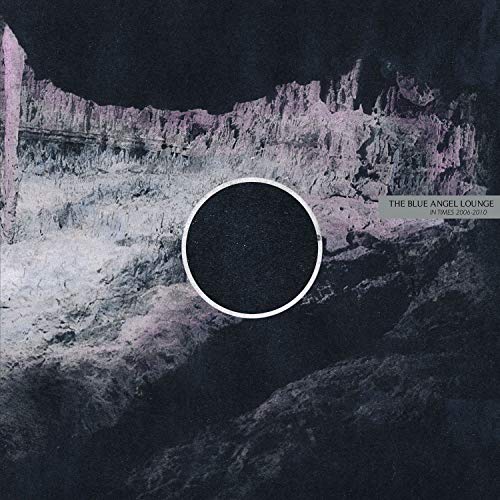 Vinyl record cover with abstract, textured landscape in shades of blue.