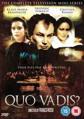 DVD cover for "Quo Vadis" mini-series featuring three dramatic faces.