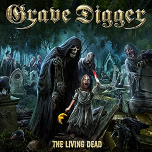 CD cover for Grave Digger’s “The Living Dead” featuring a grim reaper and zombies.