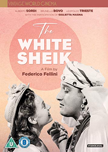 DVD cover for "The White Sheik" featuring a man and woman in costume.
