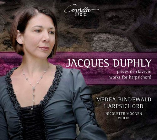 CD cover featuring a woman and text: "Jacques Duphly, works for harpsichord.