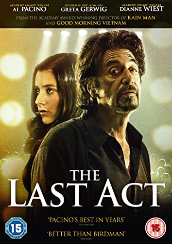 DVD cover for "The Last Act" featuring Al Pacino and Greta Gerwig.