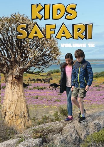 DVD cover: two children on safari with wildlife and landscape.