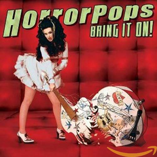 HorrorPops "Bring It On" CD cover with a woman and broken drum.
