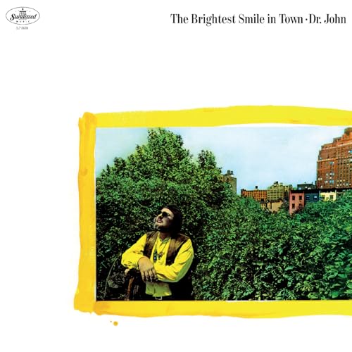 CD cover: Dr. John seated under trees with a city skyline.