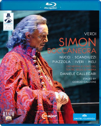 Blu-ray cover for Verdi’s “Simon Boccanegra” opera featuring Plácido Domingo.